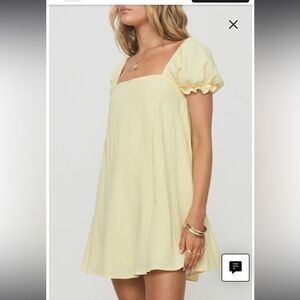 Princess Polly yellow size 4 babydoll dress